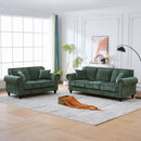 Modern 3 And 2 Seater Sofa With Rolled Arms, Tufted Upholstered Couch by Unique Piece Furniture