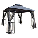 Patio Gazebo Tent With Ventilated Double Roof And Mosquito Net by Unique Piece Furniture