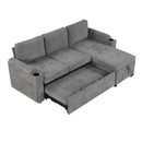 Convertible L Shaped Sofa Couch With Storage, Cup Holders, USB Ports by HouseOfZazla