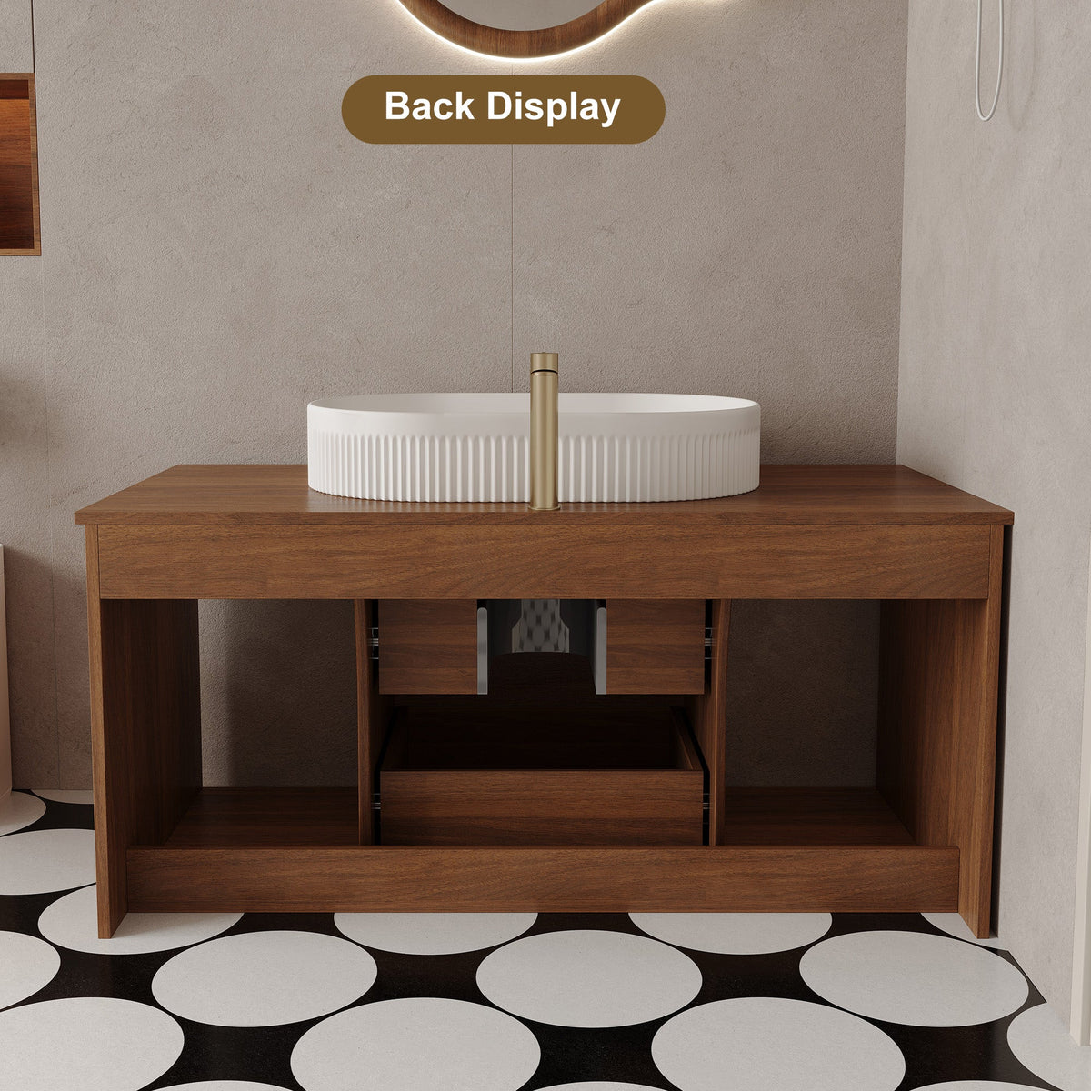 Wall-Mounted Bathroom Vanity with Ceramic Sink, photo 8 of 10