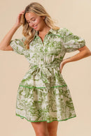 BiBi Woven Printed Tiered Dress