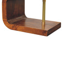 S Curve Brass Bedside Table - Dark Brown by Unique Piece Furniture