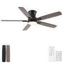 Mordern Flush Mount Ceiling Fan With Light And Remote Control by HouseOfZazla