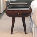 Circular Bedside Table With Open Slot - Walnut by Unique Piece Furniture