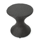 Outdoor 16-Inch Multi-Brown Wicker Hourglass Side Table by HouseOfZazla
