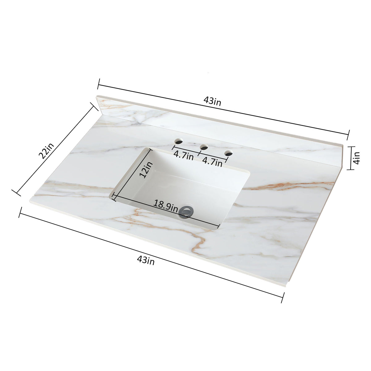 Vanity Top With Undermount Sink And Backsplash, Sintered Stone, photo 36 of 40