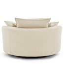 360° Swivel Accent Barrel Chair With Dual Layer Cushion And 3 Removable Pillows