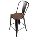 Set of 4 Industrial Metal Counter Stool Dining Chairs with Removable Backrests by DirectDeals