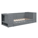 Daybed With Storage Arms, Trundle And Charging Station by HouseOfZazla