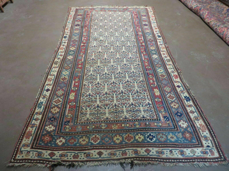 5' X 9' Antique Handmade Caucasian Kuba Wool Rug Veg Dye Runner Nice
