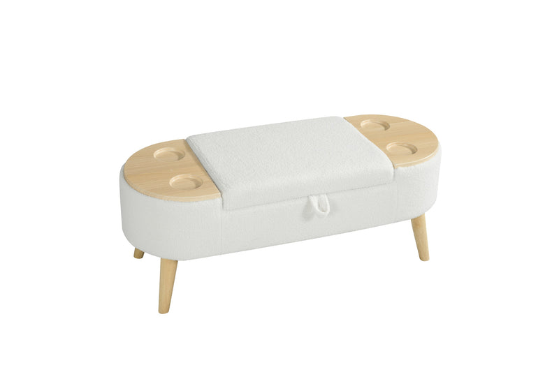 Walker Edison | Teddy Oval Ottoman Storage Bench