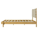 Premium Rubber Wood Platform Bed Frame, Queen Size with Headboard by HouseOfZazla