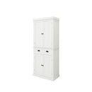 71" Kitchen Pantry Storage Cabinet, with 4 Doors, Drawer, 2 Adjustable Shelves, Freestanding Cupboard for Dining Room Living Room, Laundry-White