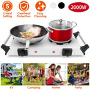 2000W Electric Dual Burner Portable Coil Heating Hot Plate Stove Countertop RV Hotplate with 5 Temperature Adjustments Portable Handles