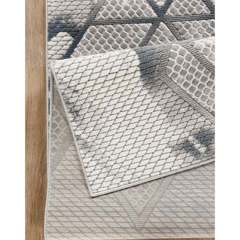 Geometrix - 5'3" X 7'3" Area Rug & Geometric, 3D Effect - Ivory / Gray, photo 3 of 6