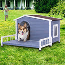 Large Wooden Dog House with Terrace