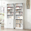 Bookcase Tall 5-Tier Adjustable Storage Shelf With Door Deep - White by HouseOfZazla