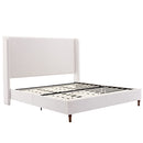 Harper - Tall Headboard Upholstered Bed / High Headboard / Elegant Simplicity / No Box Spring Needed by HouseOfZazla