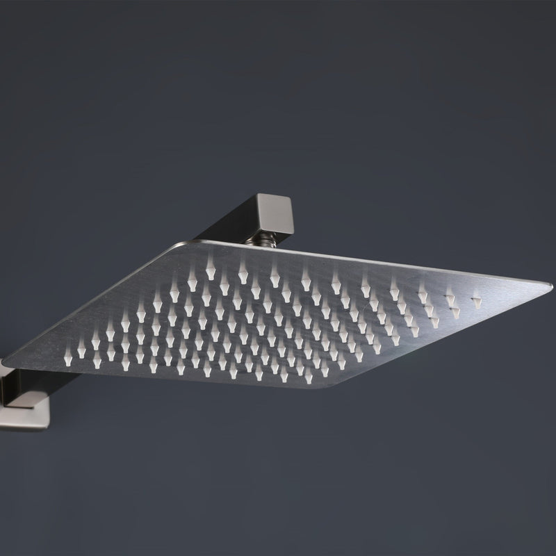 2 Functions Complete Shower Fixtures, 3 Knob Handles Complete Shower Systems, 10 inches Brushed Nickel - 2W03