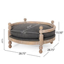 Round Pet Sofa, Wide Upholstered Pet Bed - Charcoal by HouseOfZazla