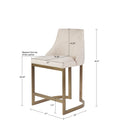 Upholstered Counter Stool With Metal Base - Cream by HouseOfZazla