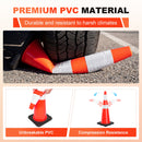 36" Heavy-Duty Traffic Cones with High-Visibility Reflective Collars - 4 Pack