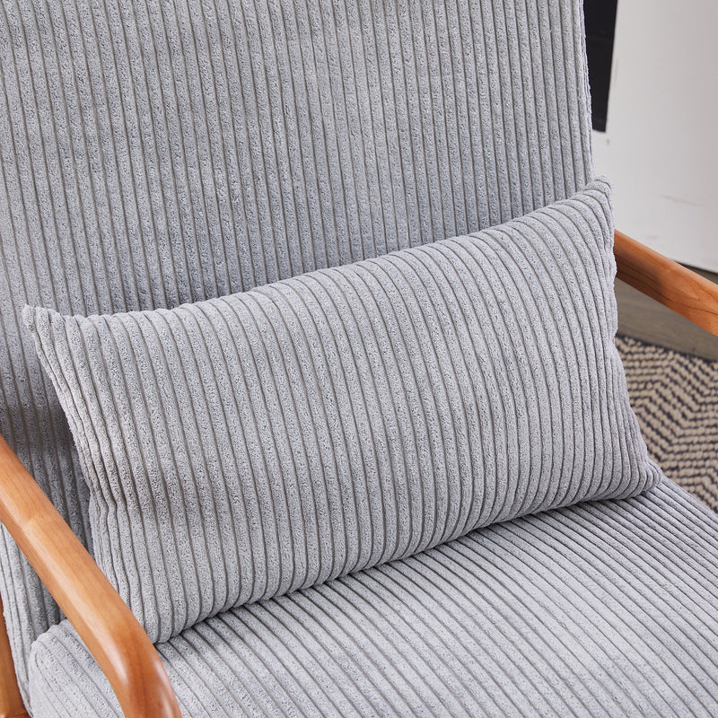 Mid-Century Modern Accent Chair, Arm Chair Living Room Chairs with Pillow Upholstered Reading Chair with Solid Wood Frame &  Living Room Bedroom Balcony (Antique Dark Grey)