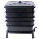 Eco Friendly 5 Layer Worm Compost Bin With 50L Capacity, Easy Setup Plastic Worm Farm Kit - Black by HouseOfZazla