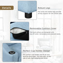 80.3" Pull Out Sofa Bed Modern Padded Upholstered Sofa Bed, Linen Fabric 3 Seater Couch with Storage Chaise and Cup Holder, Small Couch for Small Spaces