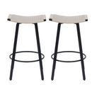 Counter Height Bar Stools Backless Handwoven Kitchen Dining Chairs With Round Footrest (Set of 2) Weaving Pub Stoo - Creamy White by HouseOfZazla