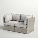 Modern Patio Wicker Loveseat With Cushions by HouseOfZazla