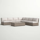 Comfortable Modern Patio Rattan Sectional Set With Cushions by Unique Piece Furniture