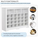 24 Shoe Cubby Console, Shoe Cabinet - White by HouseOfZazla