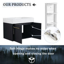 Modern Wall Mounted Bathroom Vanity With Resin Sink And Storage Rack by Unique Piece Furniture