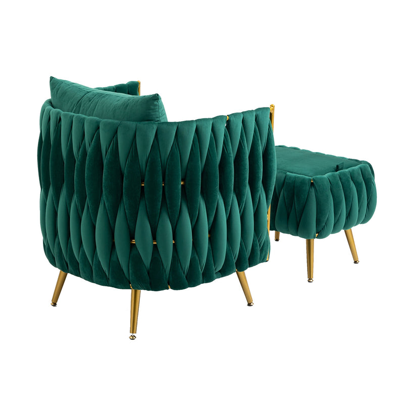 Accent Chair with Storage Ottoman Chair Tufted Barrel Chair Set Arm Chair for Living Room Bedroom