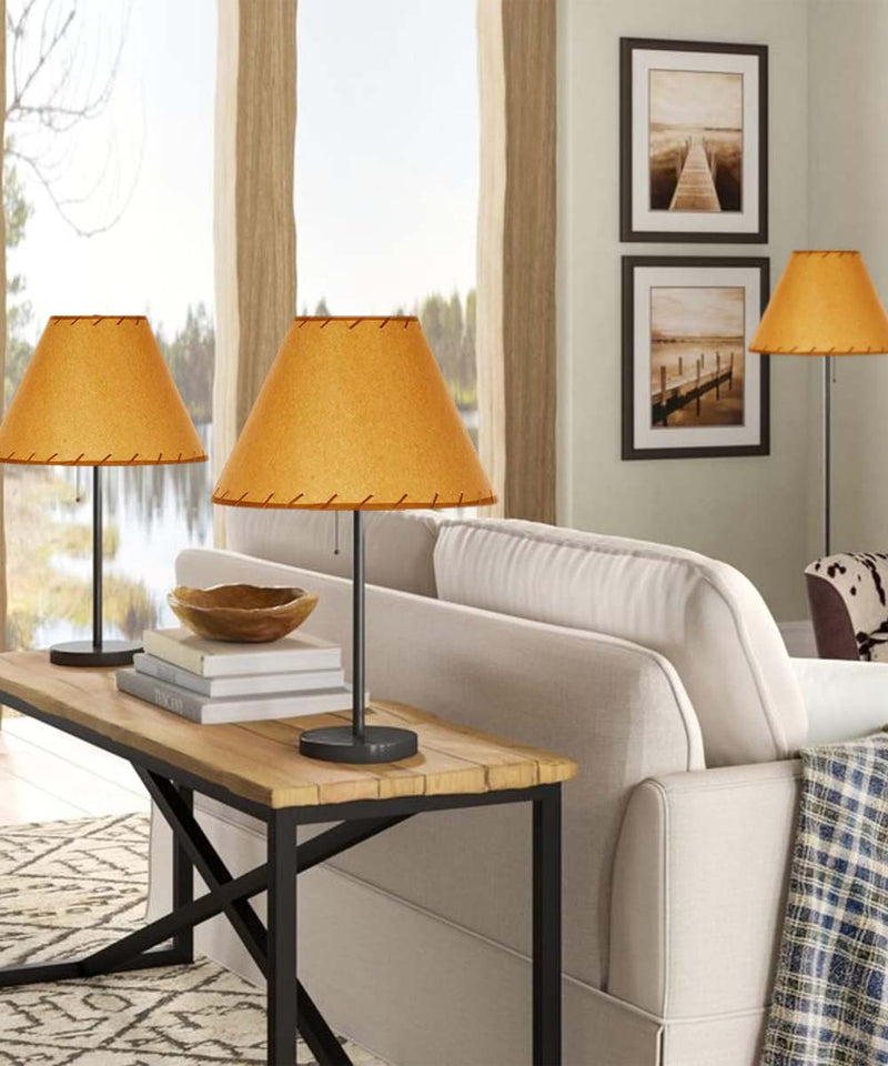 Catalina Lodge Cabin 3-Piece Floor and Table Lamp Combo Set, Rustic Bronze Metal Finish