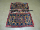 3' X 4.5' Antique Handmade Turkish Tribal Wool Rug Double Saddle Bag Nice