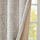Knitted Jacquard Damask Total Blackout Grommet Top Curtain Panel by HouseOfZazla