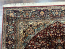 4x6 Silk Rug, Very Fine 650 KPSI, Silk Persian Carpet, Red, Floral Medallion, Sino Persian