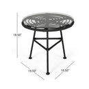 Petrichor Outdoor Side Table with Tempered Glass and Steel Frame by HouseOfZazla