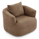 360° Swivel Barrel Sofa Chair With Throw Pillow, Upholstered Accent Chair by HouseOfZazla