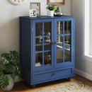 Minimalist Buffet Cabinet With Double Glass Doors And Drawer by HouseOfZazla