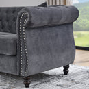 3-seater + 3-seater Combination sofa.Grey Velvet