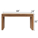 Rustic Manufactured Wood Console Table with Beaded Accent