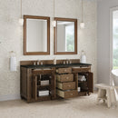 James Martin Bristol 72" Double Bathroom Vanity, Saddle Brown