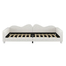 Upholstered Daybed, Sherpa Fabric Sofabed With Cloud-Shaped Backrest