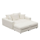Deep Seat Convertible Sofa With Soft Pillows And Ottomans by HouseOfZazla