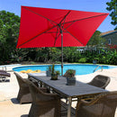 6.5FT x 10FT Patio Umbrella Outdoor Red Uv Protection