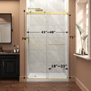 43"-48" W x 76" H Brushed Frameless Shower Door by HouseOfZazla
