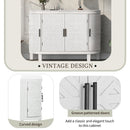 Accent Storage Cabinet Sideboard Wooden Cabinet with Antique Pattern Doors for Hallway, Entryway, Living Room